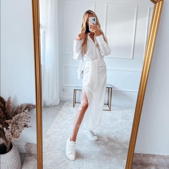 Zara satin effect draped skirt - Picture 4 of 16